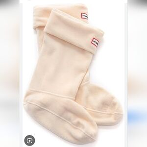 Hunter Boot Socks Tall Adult Unisex Cream Fleece